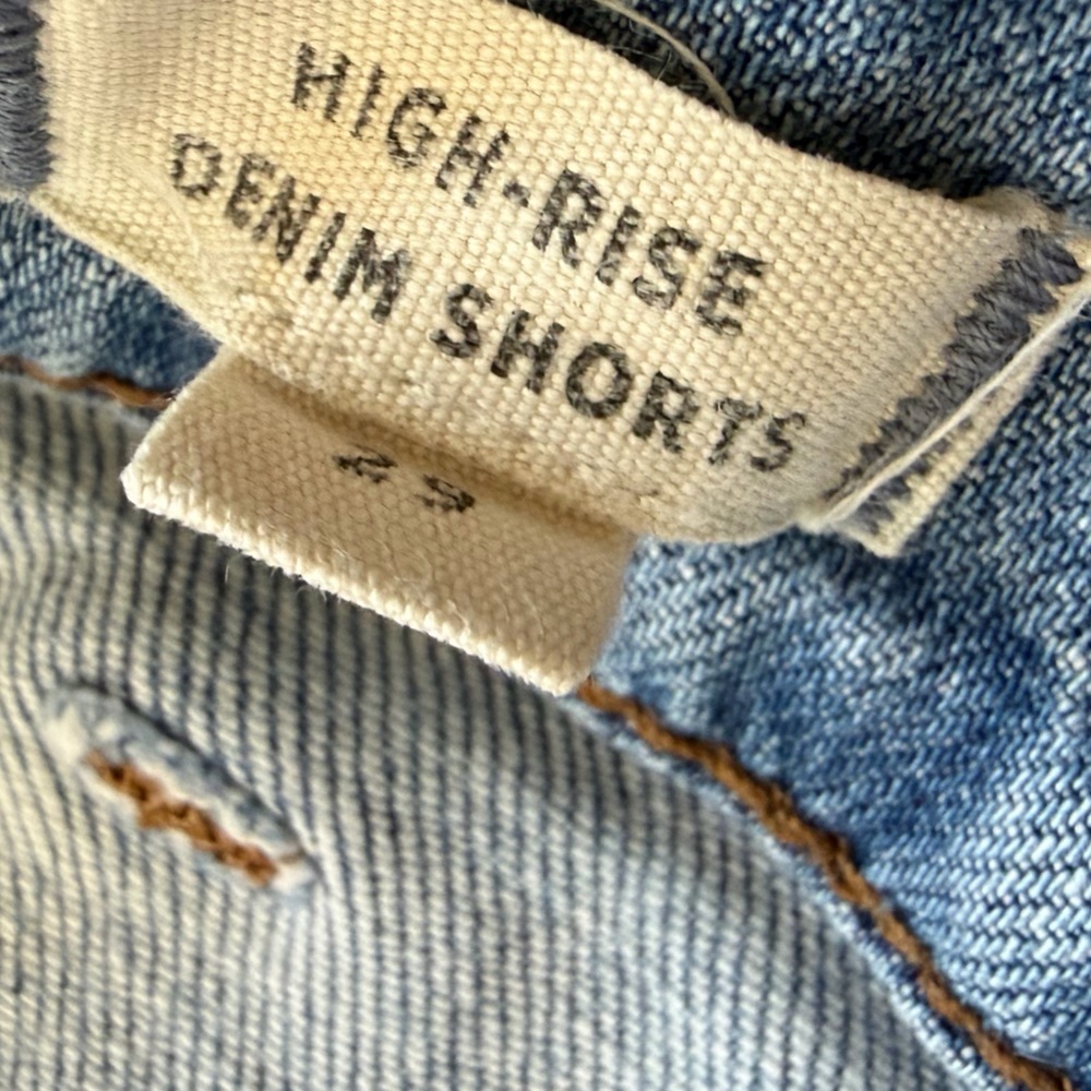 Madewell High Rise Denim Shorts Cut Off Beasley Wash Blue Size 29 - Picture 7 of 10